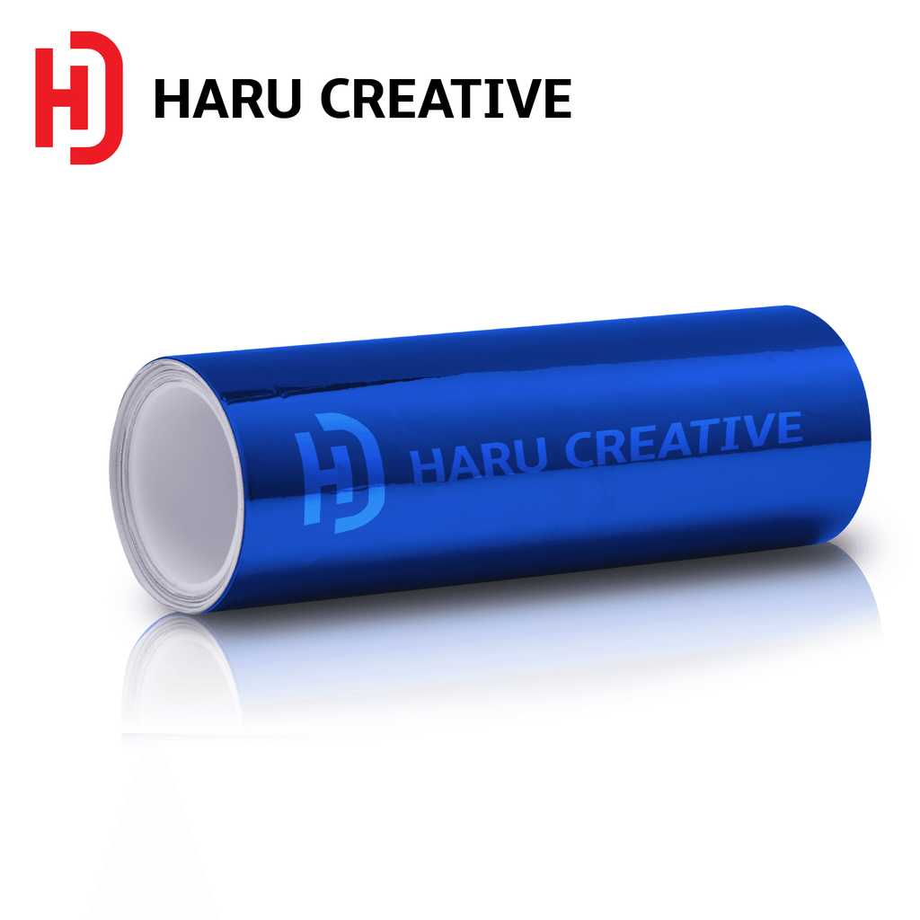 Blue Chrome Vinyl Wrap - Adhesive Decal Film Sheet Roll - Haru Creative Chrome