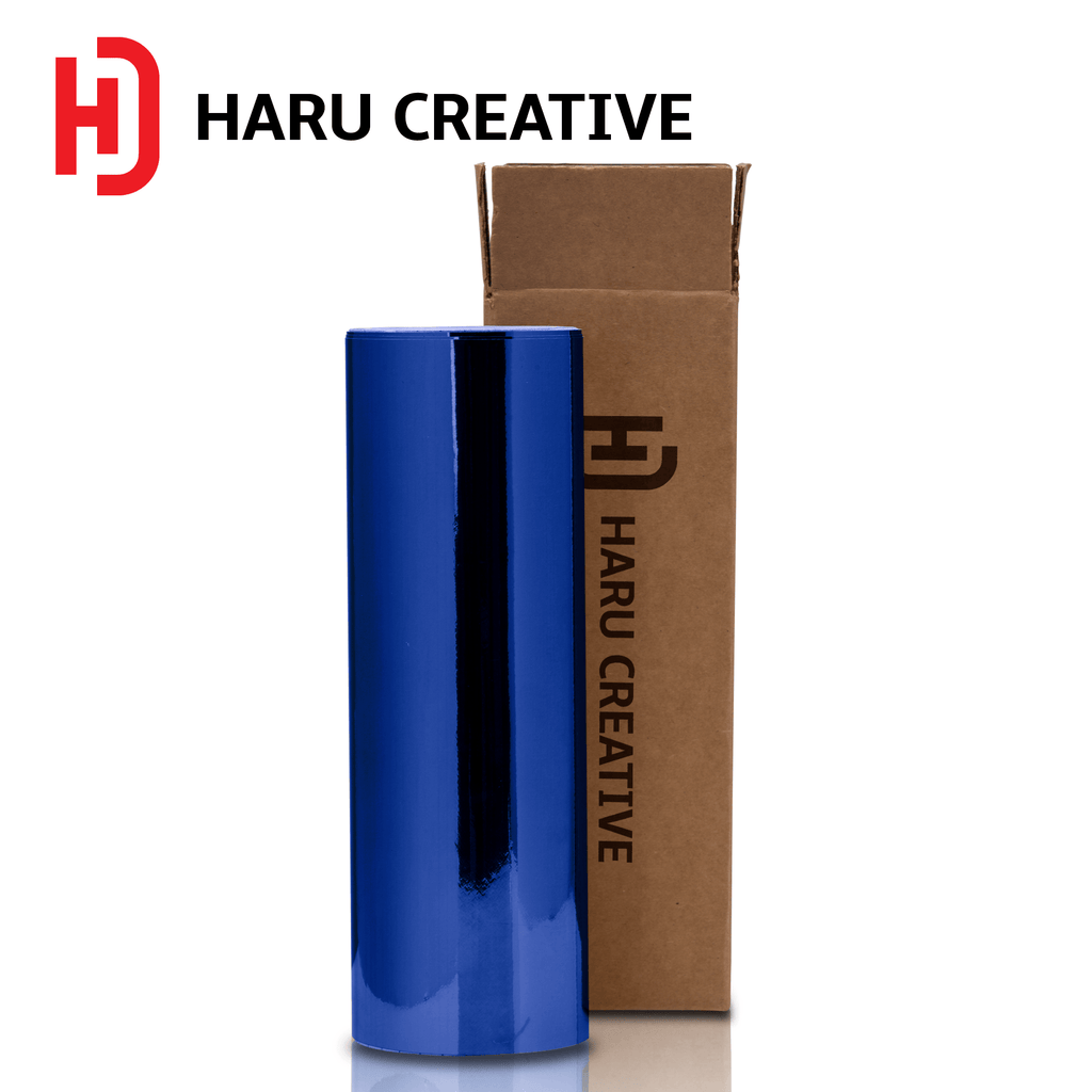 Blue Chrome Vinyl Wrap - Adhesive Decal Film Sheet Roll - Haru Creative Chrome