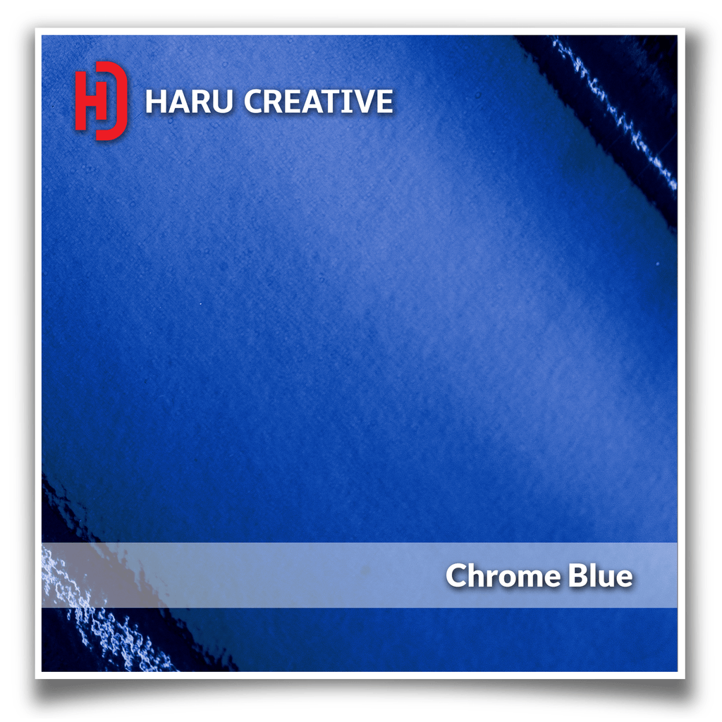 Blue Chrome Vinyl Wrap - Adhesive Decal Film Sheet Roll - Haru Creative Chrome