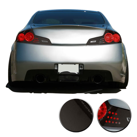 Taillight Overlay Vinyl Decal Precut Trim Compatible with and Fits Infiniti G35 GTR Coupe 2006 2007 - Black