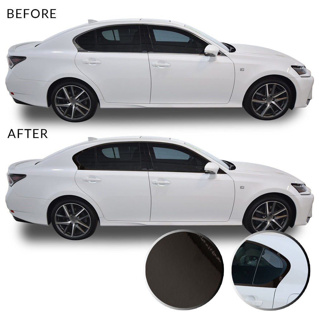 Window Chrome Delete Overlay Blackout Precut Vinyl Kit Compatible with Lexus GS350 GS450h F Sport 2013-2015
