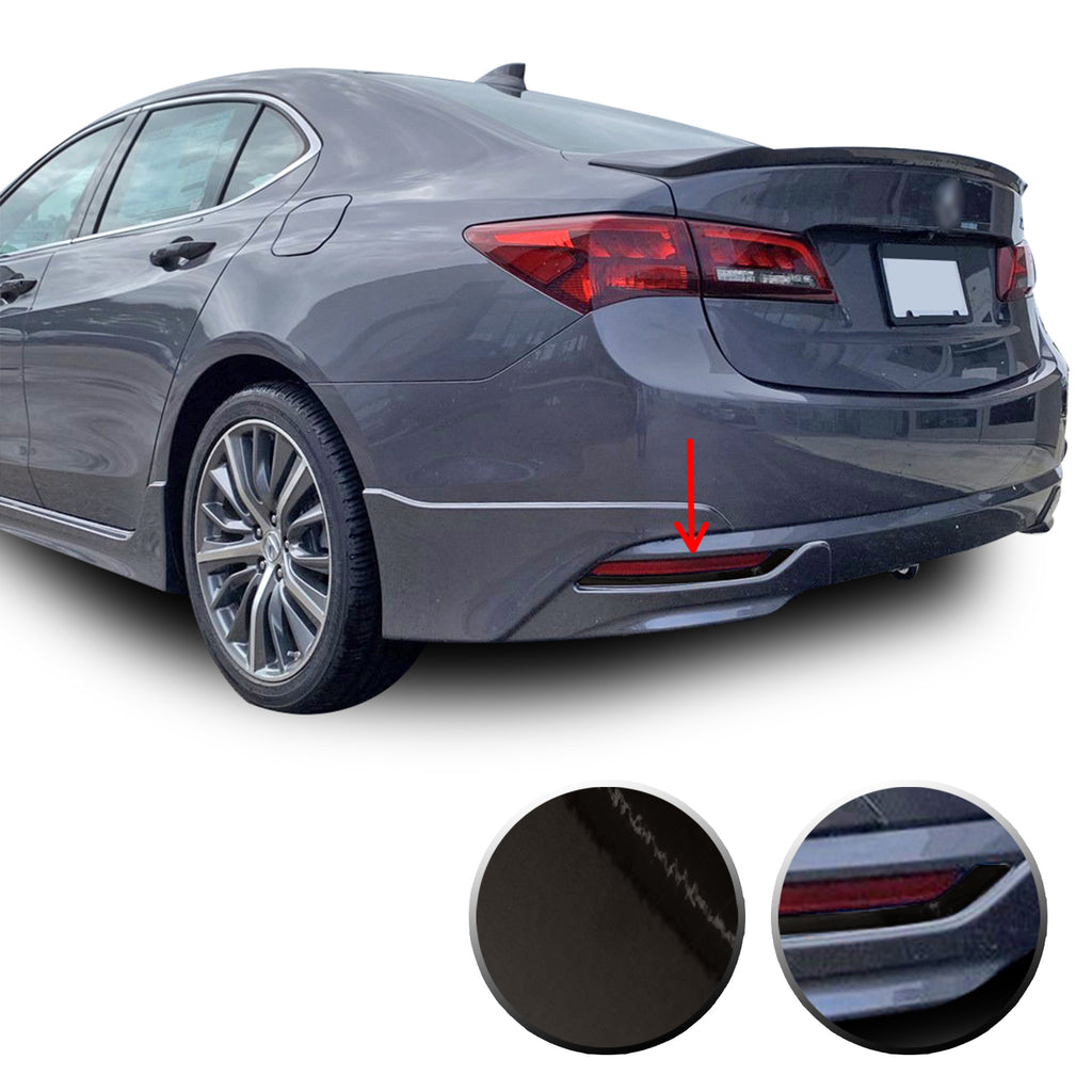 Rear Bumper Trim Chrome Delete Vinyl Wrap Overlay Kit Compatible with Acura TLX 2015 - 2017