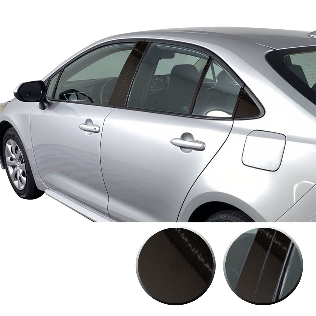 Window Pillar Blackout Precut Vinyl Wrap Overlay Kit Compatible with Toyota Corolla 2019 2020 2021