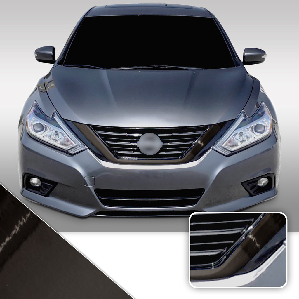 Front Grille Trim Chrome Delete Vinyl Wrap Overlay Kit Compatible with Nissan Altima 2016-2018