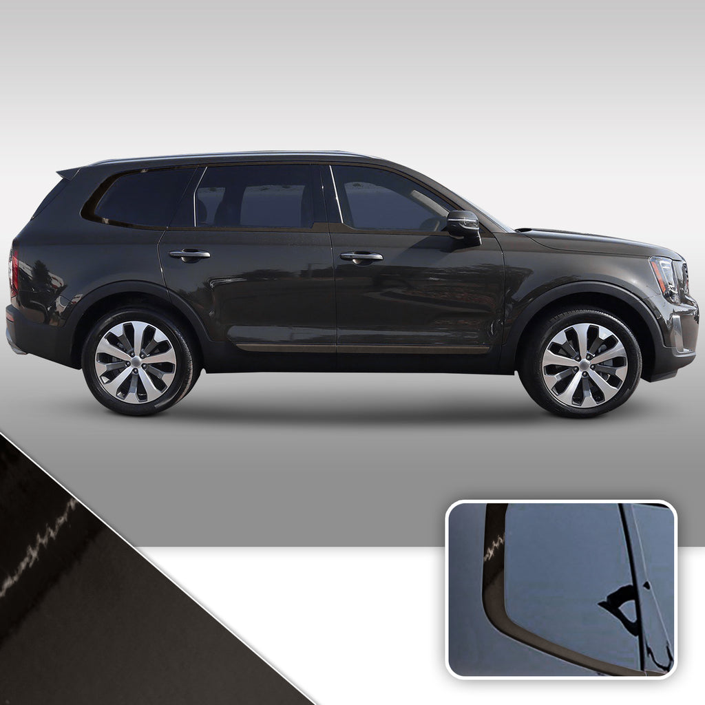 Window & Door Trim Chrome Delete Vinyl Wrap Kit Compatible with Kia Telluride 2020 - 2021