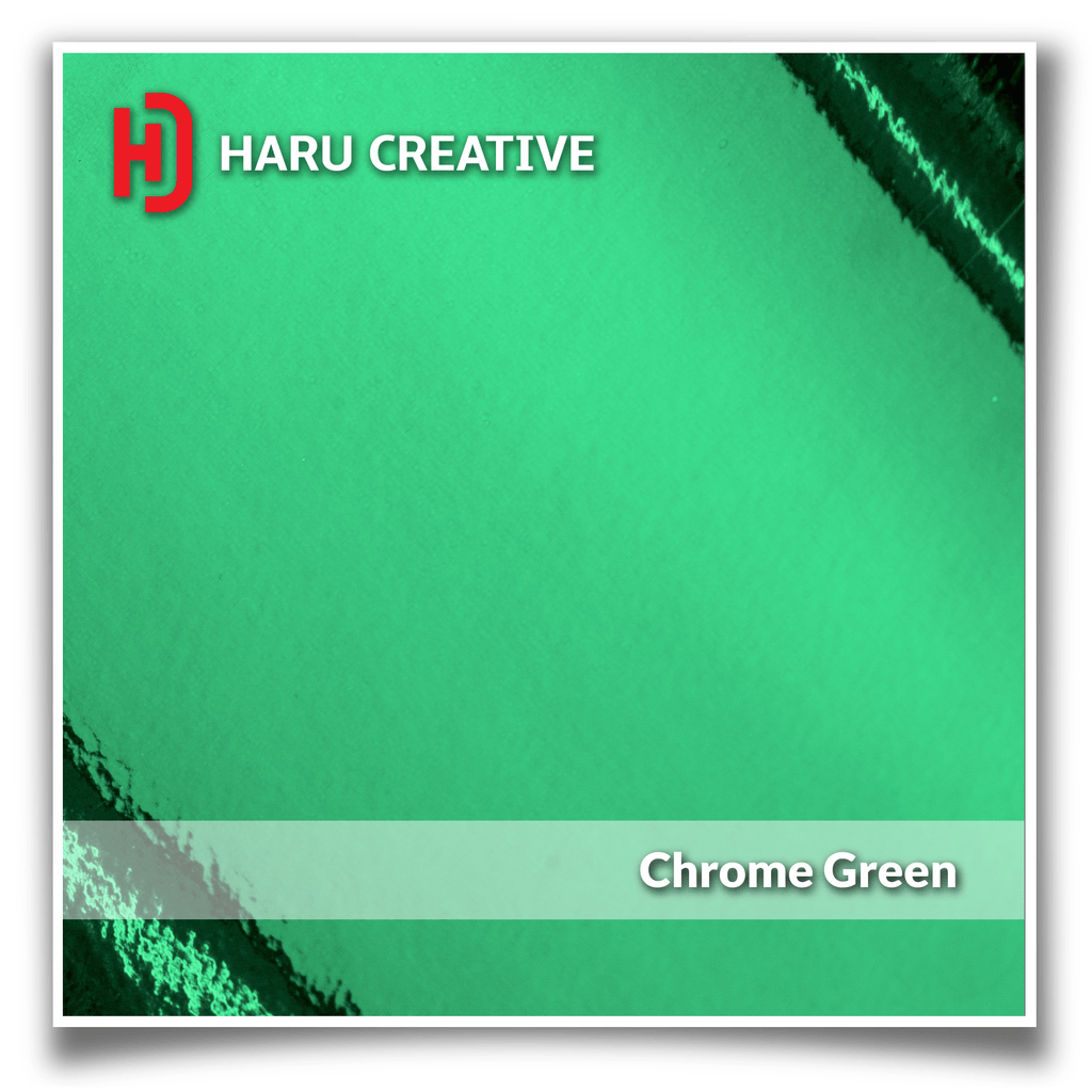Green Chrome Vinyl Wrap - Adhesive Decal Film Sheet Roll - Haru Creative Chrome