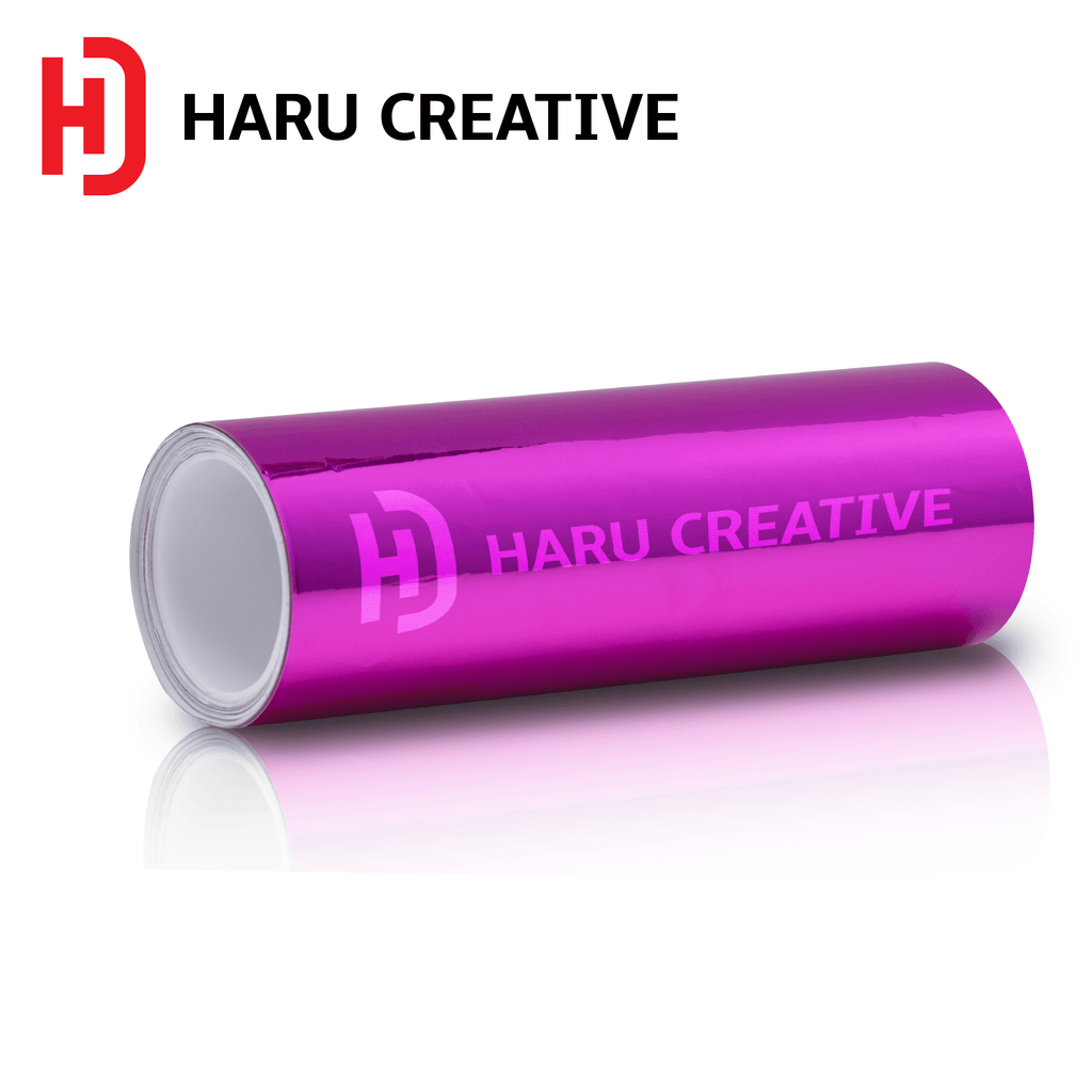 Pink Chrome Vinyl Wrap - Adhesive Decal Film Sheet Roll - Haru Creative Chrome