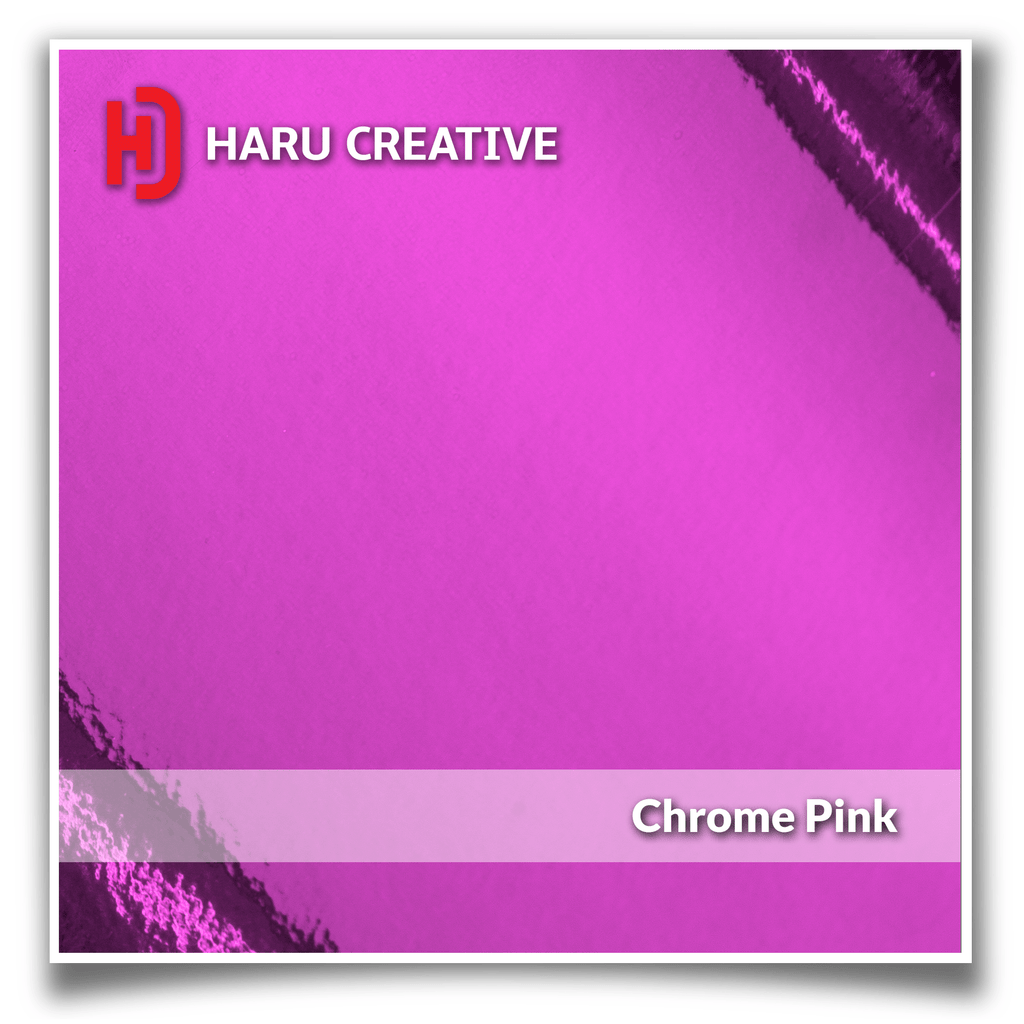 Pink Chrome Vinyl Wrap - Adhesive Decal Film Sheet Roll - Haru Creative Chrome