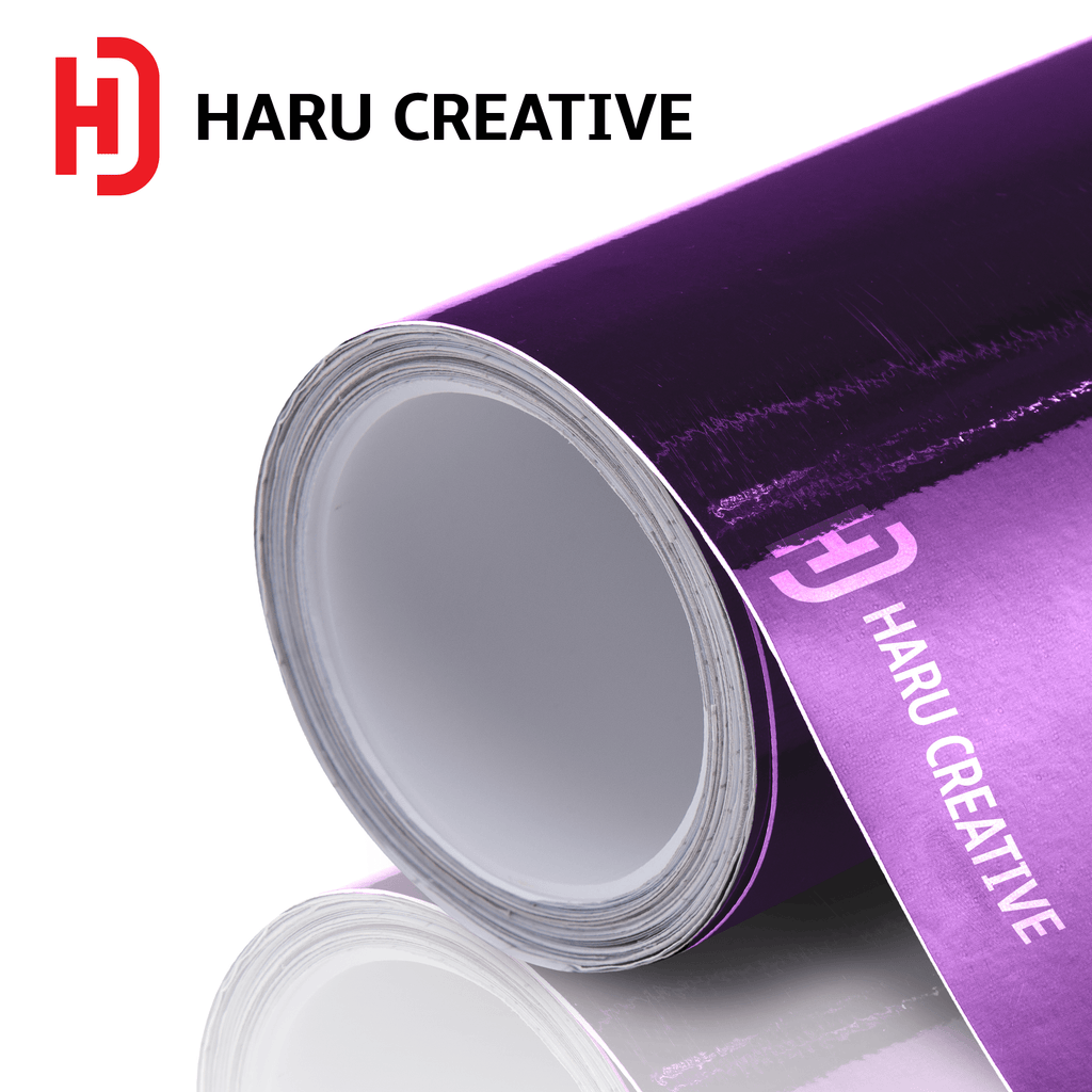 Purple Chrome Vinyl Wrap - Adhesive Decal Film Sheet Roll - Haru Creative Chrome