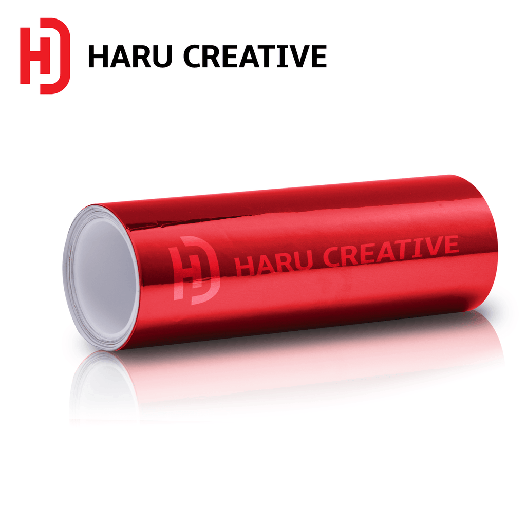 Red Chrome Vinyl Wrap - Adhesive Decal Film Sheet Roll - Haru Creative Chrome