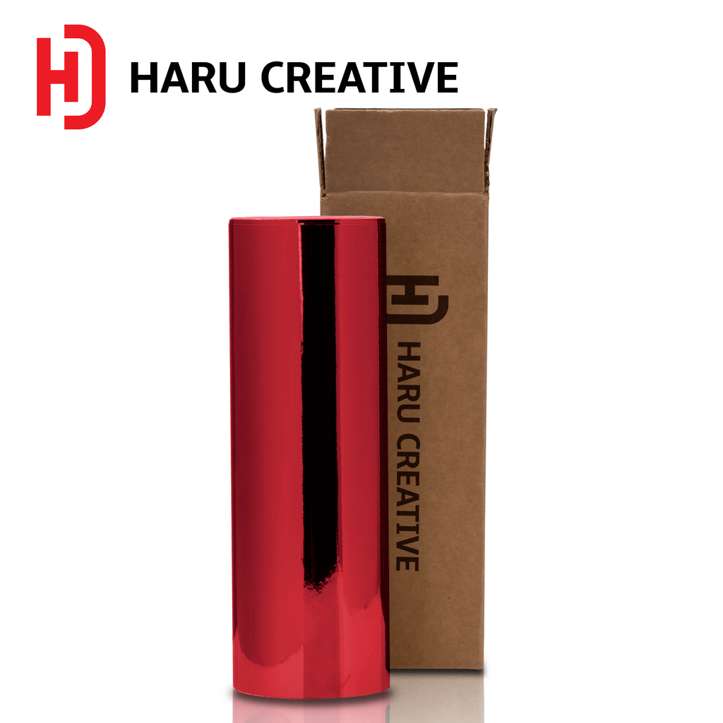 Red Chrome Vinyl Wrap - Adhesive Decal Film Sheet Roll - Haru Creative Chrome