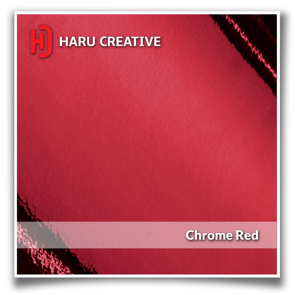 Red Chrome Vinyl Wrap - Adhesive Decal Film Sheet Roll - Haru Creative Chrome