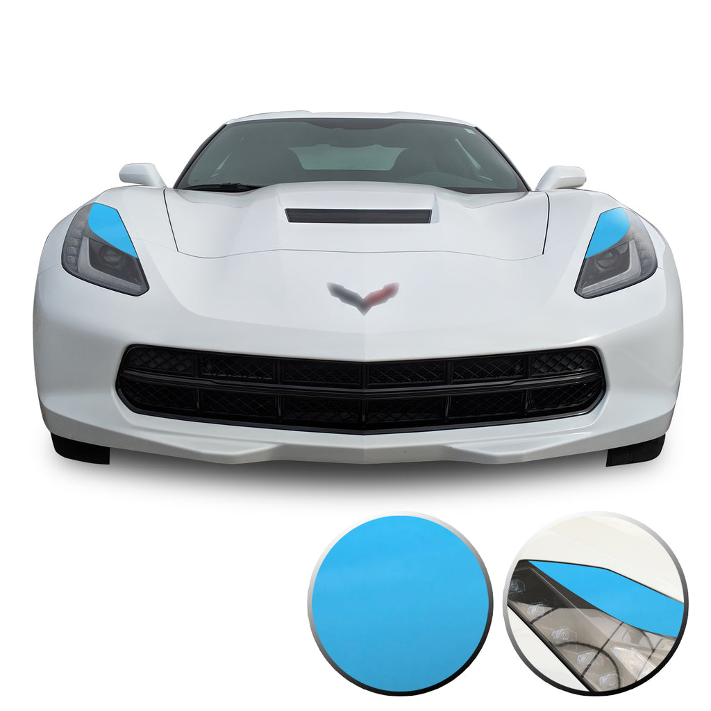 Headlight Eyelids Vinyl Decal Overlay Wrap Compatible with Corvette C7 2014-2019