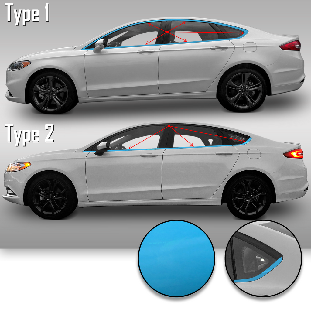 Window Trim Chrome Delete Precut Vinyl Wrap Overlay Kit Compatible with and Fits Fusion 2013-2019