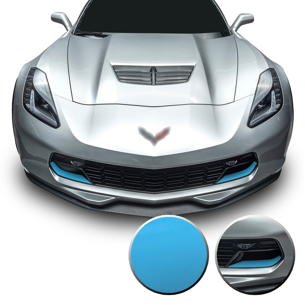 Front Grille Brake Scoop Accent Vinyl Decal Overlay Wrap Compatible with Corvette C7 Z06 Grand Sport 2014-2019
