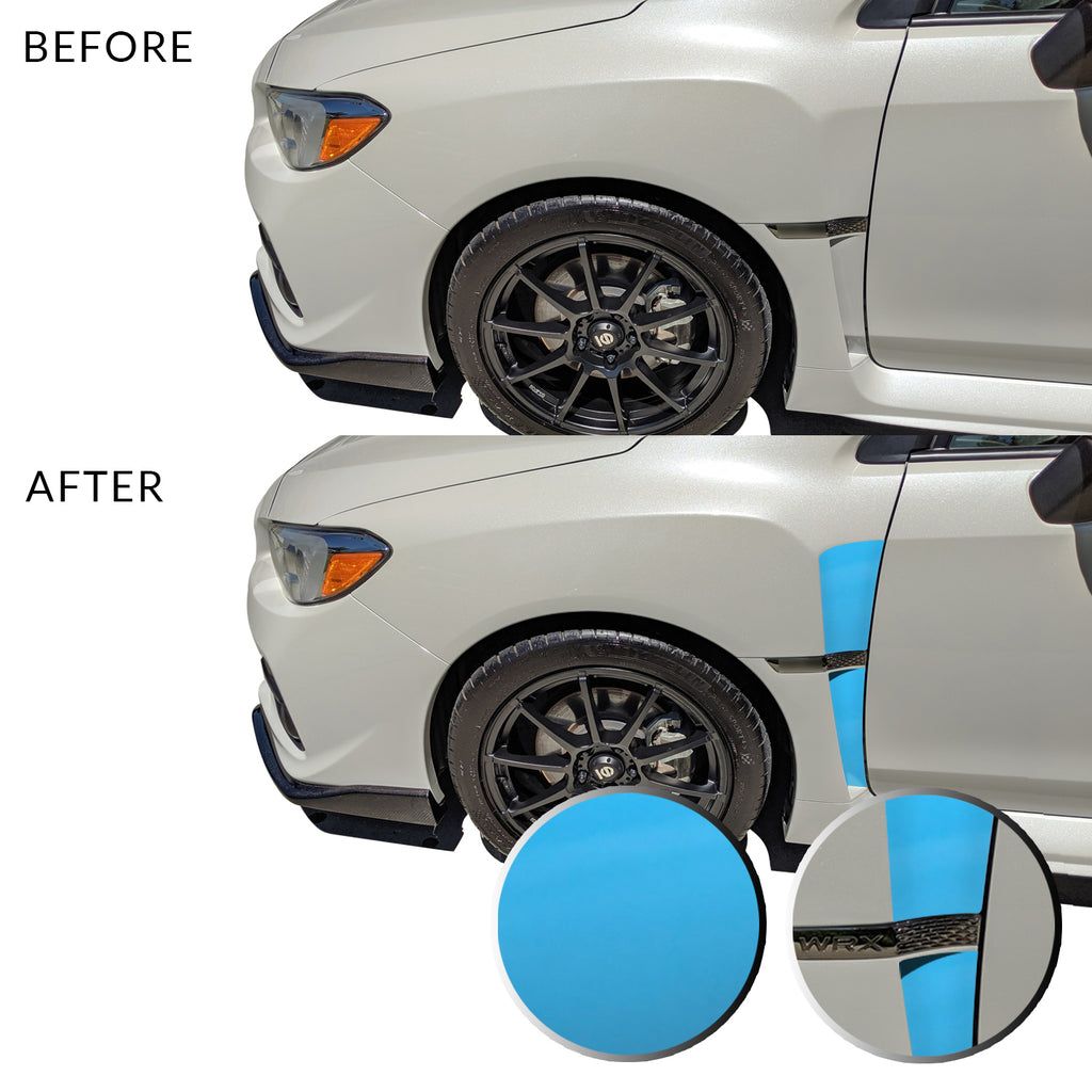 Front Fender Upper Lower Trim Vinyl Decal Overlay Wrap Inserts Sticker Compatible with and Fits WRX STi 2015-2019
