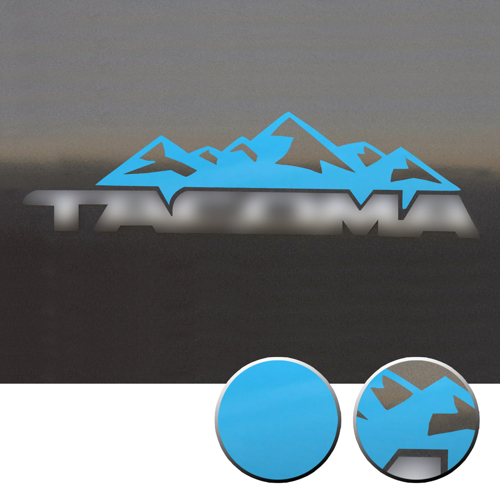 2x Door Badge Emblem Mountain Vinyl Decals Overlay Compatible with Toyota Tacoma 2005-2015