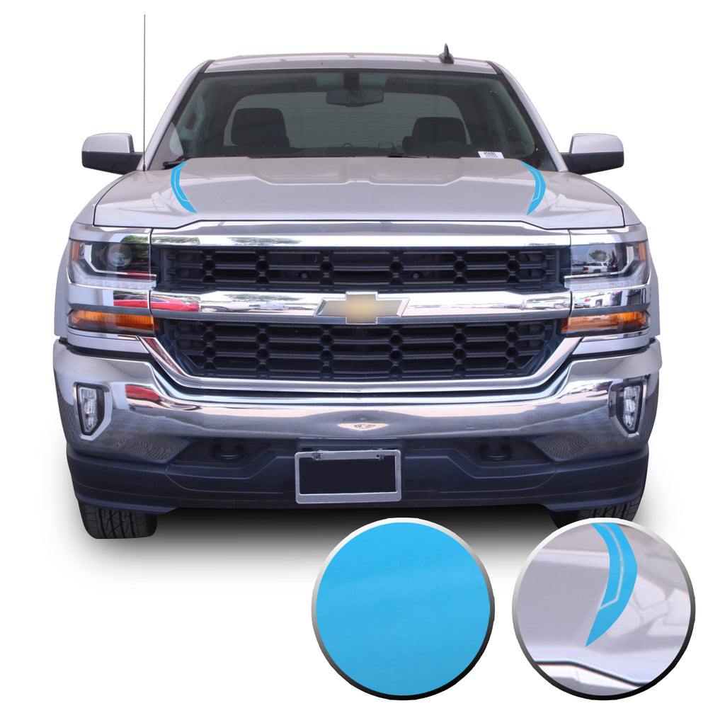 Hood Spears Graphic Overlay Vinyl Decal Wrap Line Cut Compatible with Silverado 1500 2016-2018