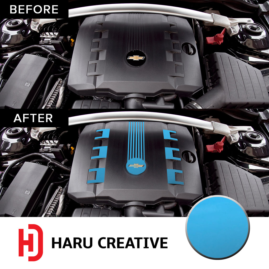 Engine V6 Cover Vinyl Decal Overlay Trim Wrap Compatible with & Fits Camaro RS 2010-2015