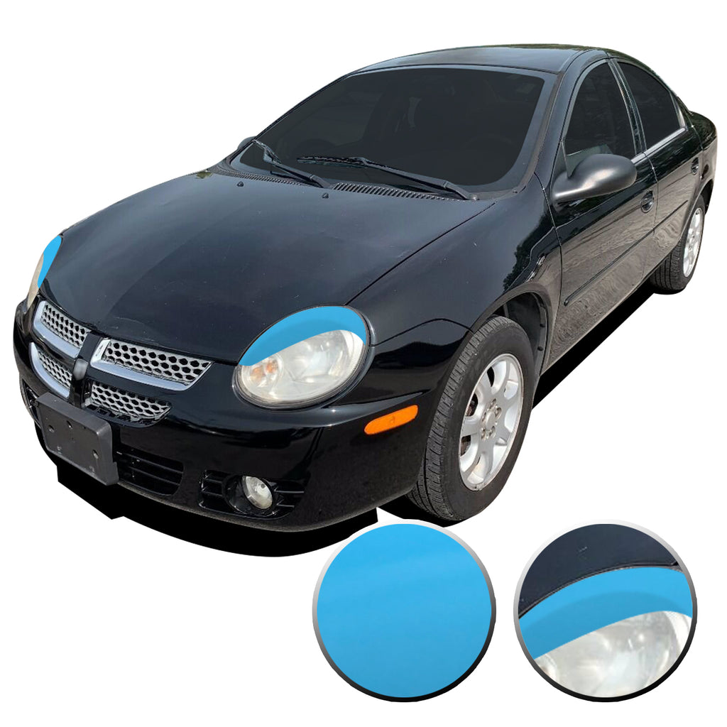 Headlight Eyelid Eyebrow Overlay Vinyl Decal Compatible with Dodge Neon SRT-4 R/T SXT 2003 2004 2005