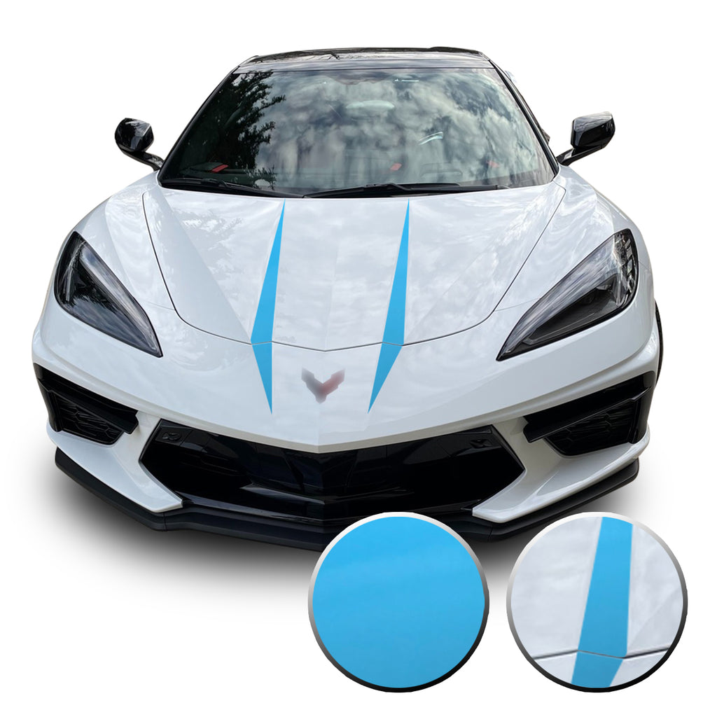 Hood Spears Graphic Overlay Vinyl Decal Compatible with Chevrolet Corvette C8 2020-2021