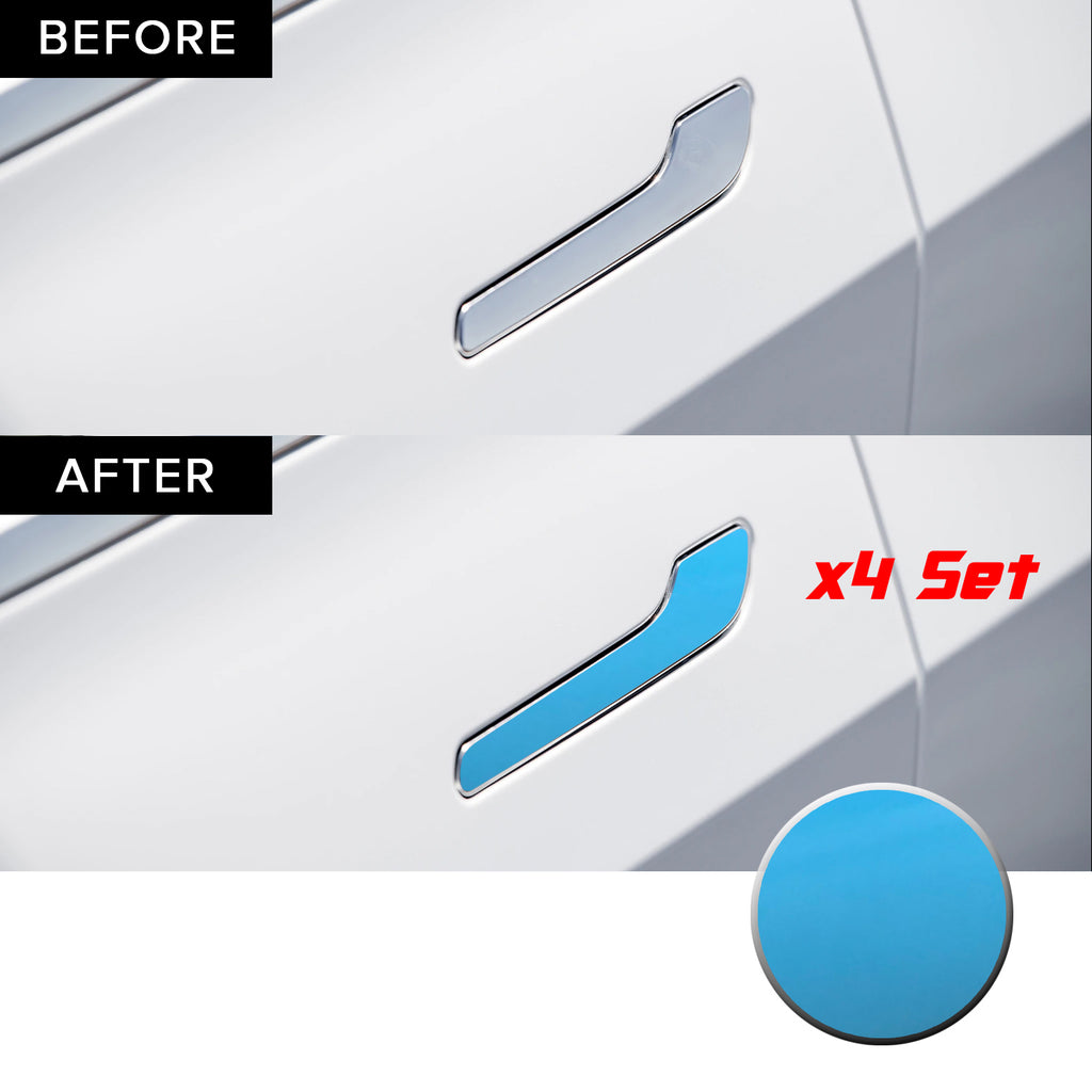 Door Handle Chrome Delete Precut Vinyl Wrap Overlay Kit Compatible with and Fits Tesla Model 3 2017-2020