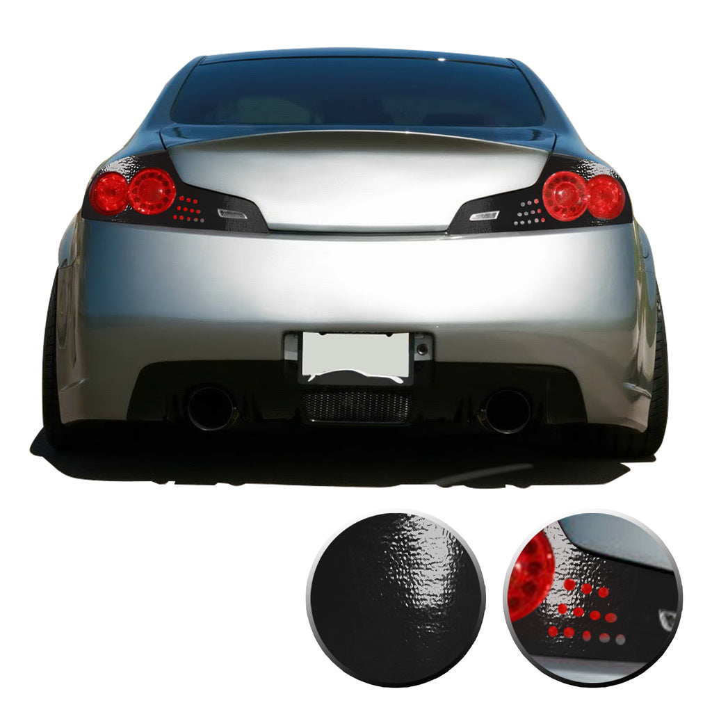 Taillight Overlay Vinyl Decal Precut Trim Compatible with and Fits Infiniti G35 GTR Coupe 2006 2007 - Black