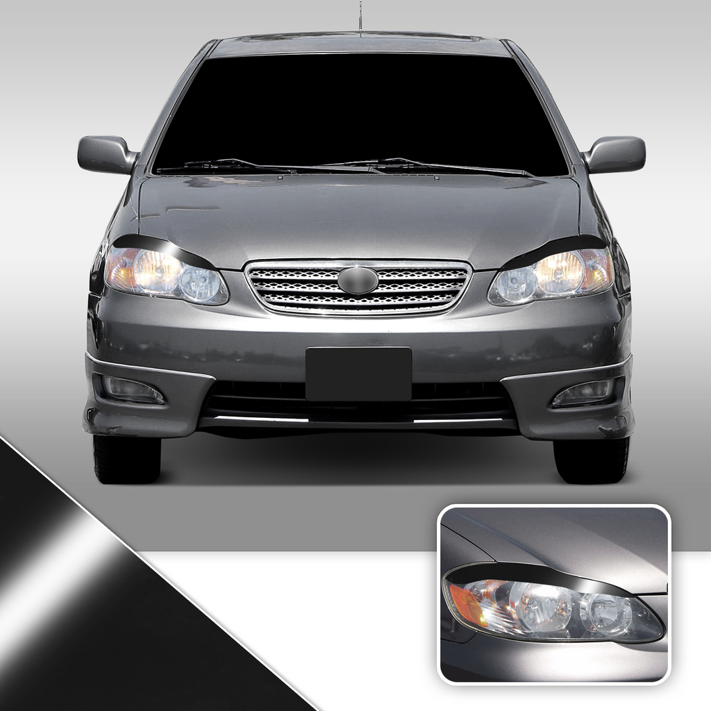 Headlight Eyelid Eyebrow Overlay Accent Pre Cut Vinyl Decal Wrap Compatible with Toyota Corolla 2003-2008