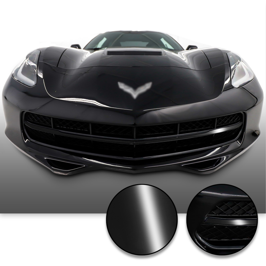 Chrome Delete Grille Overlay Vinyl Wrap Kit Compatible with and Fits Corvette C7 2014-2019