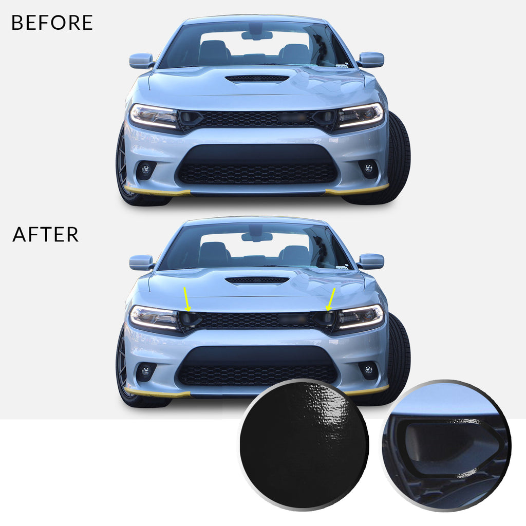 Front Bumper Upper Grille Bezel Overlay Wrap Vinyl Decal Compatible with and Fits Charger Scat Pack 2019