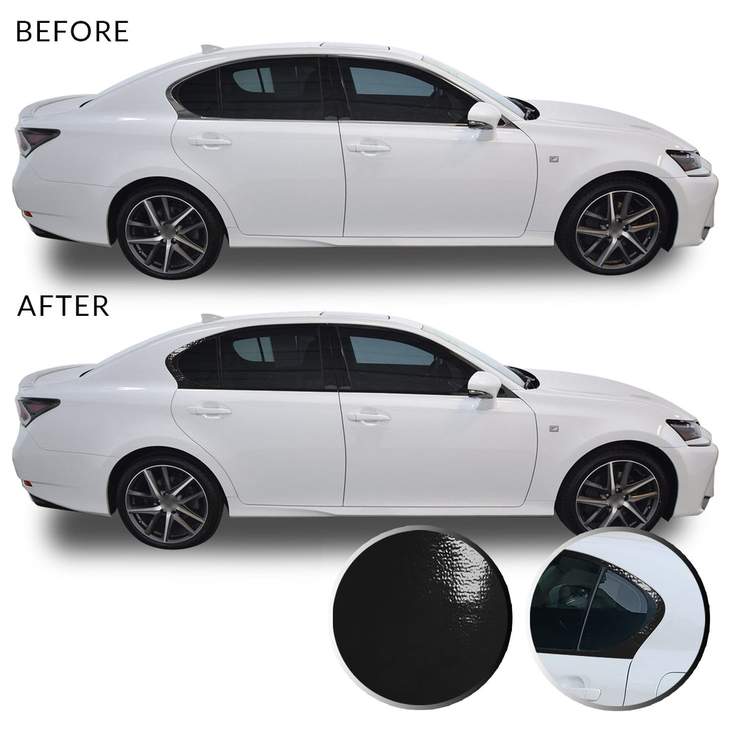 Window Chrome Delete Overlay Blackout Precut Vinyl Kit Compatible with Lexus GS350 GS450h F Sport 2013-2015