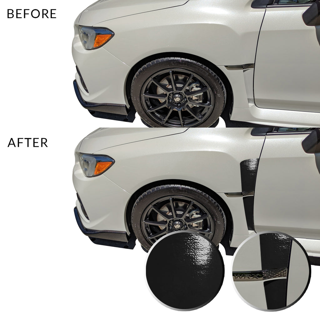 Front Fender Upper Lower Trim Vinyl Decal Overlay Wrap Inserts Sticker Compatible with and Fits WRX STi 2015-2019