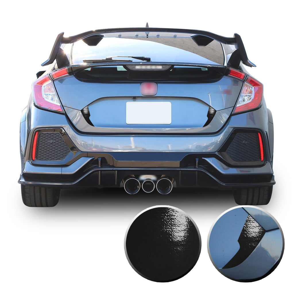 Trunk Fangs Accent Vinyl Decal Overlay Wrap Compatible with Honda Civic Sedan Hatchback 2016-2020
