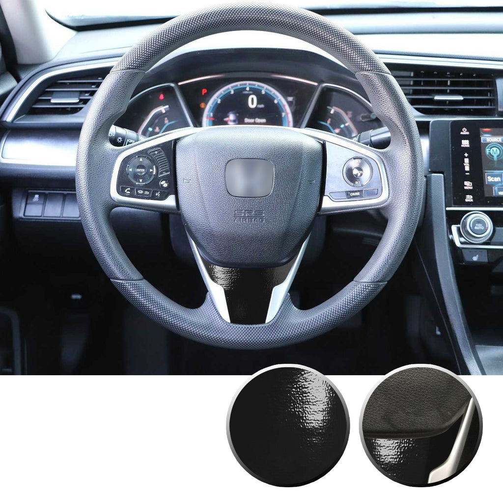 Steering Wheel Bottom Section Trim Vinyl Decal Overlay Accent Compatible with Honda Civic 2016-2020