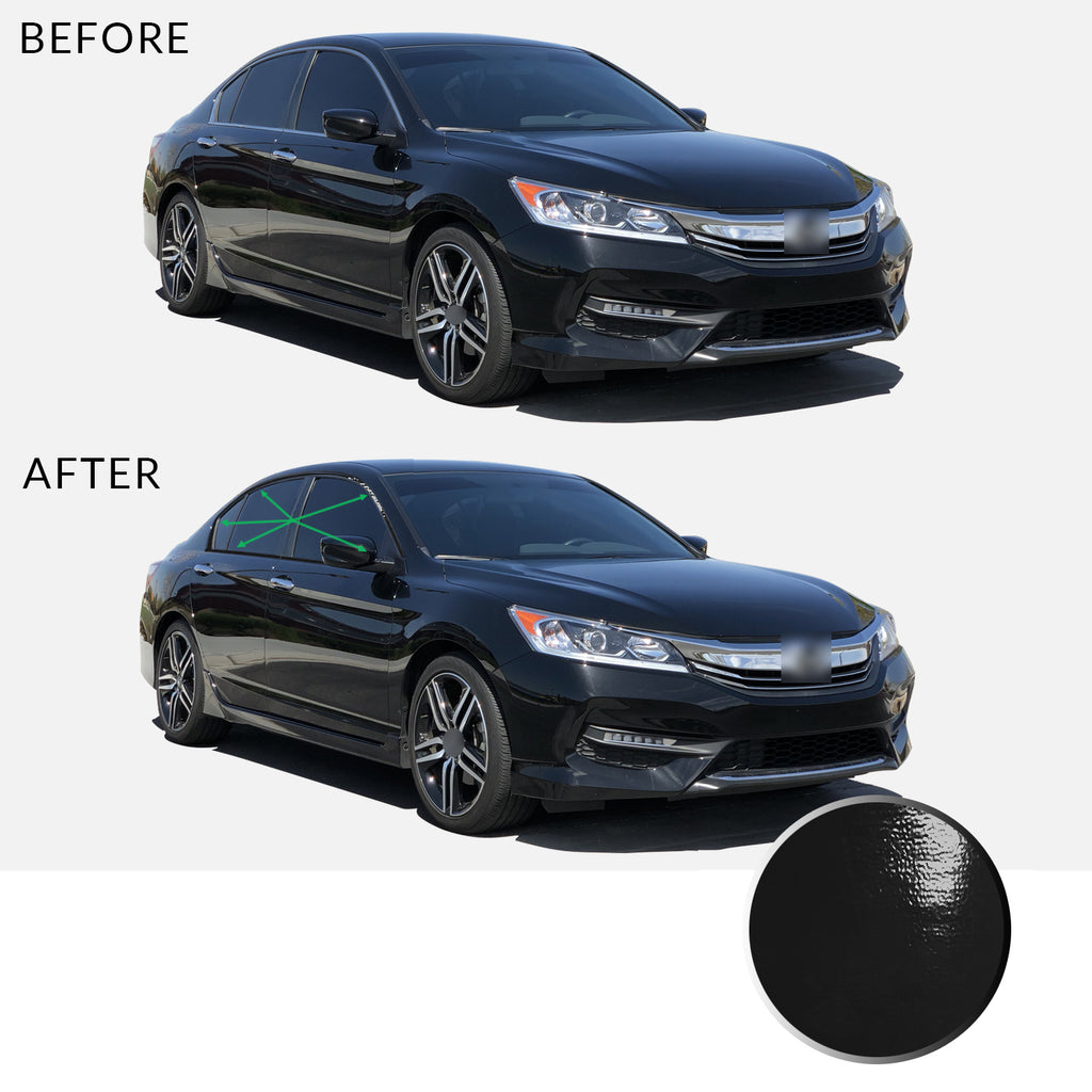 Window Trim Chrome Delete Vinyl Kit Compatible with and Fits Accord Sedan 2013 -2017 - Black