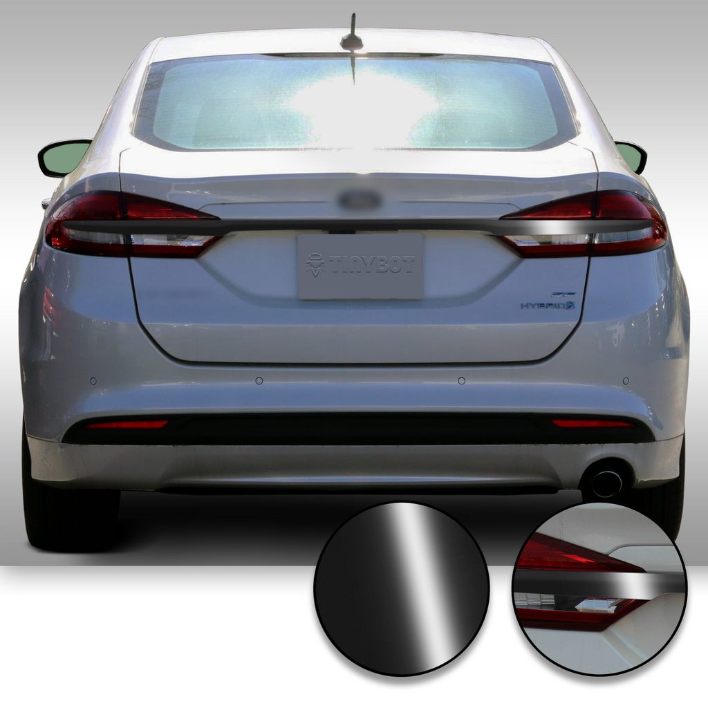 Trunk Trim Rear Chrome Delete Precut Vinyl Wrap Overlay Kit Compatible with and Fits Fusion 2017-2019