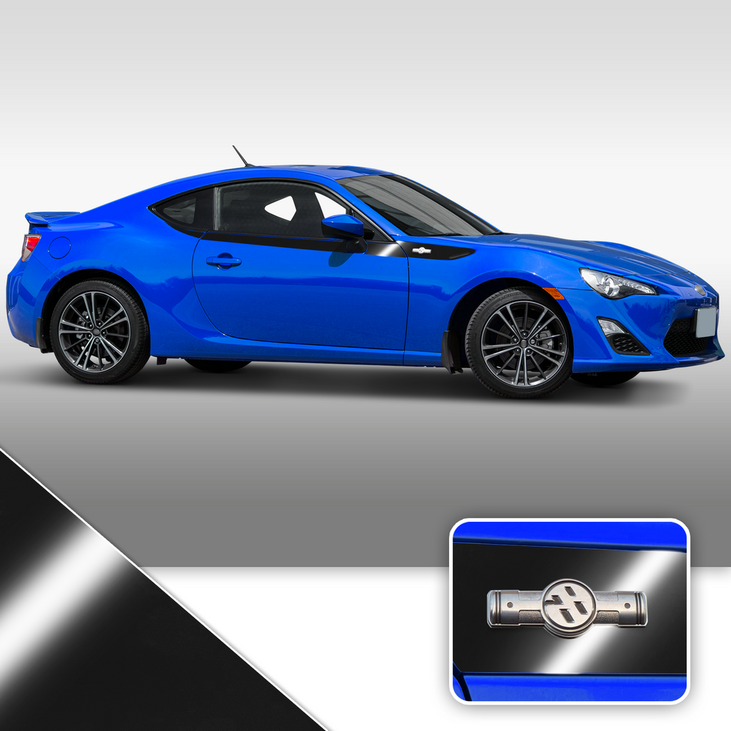Side Body Stripe Accent Vinyl Graphic Overlay Wrap Compatible with Scion FR-S 2013-2016