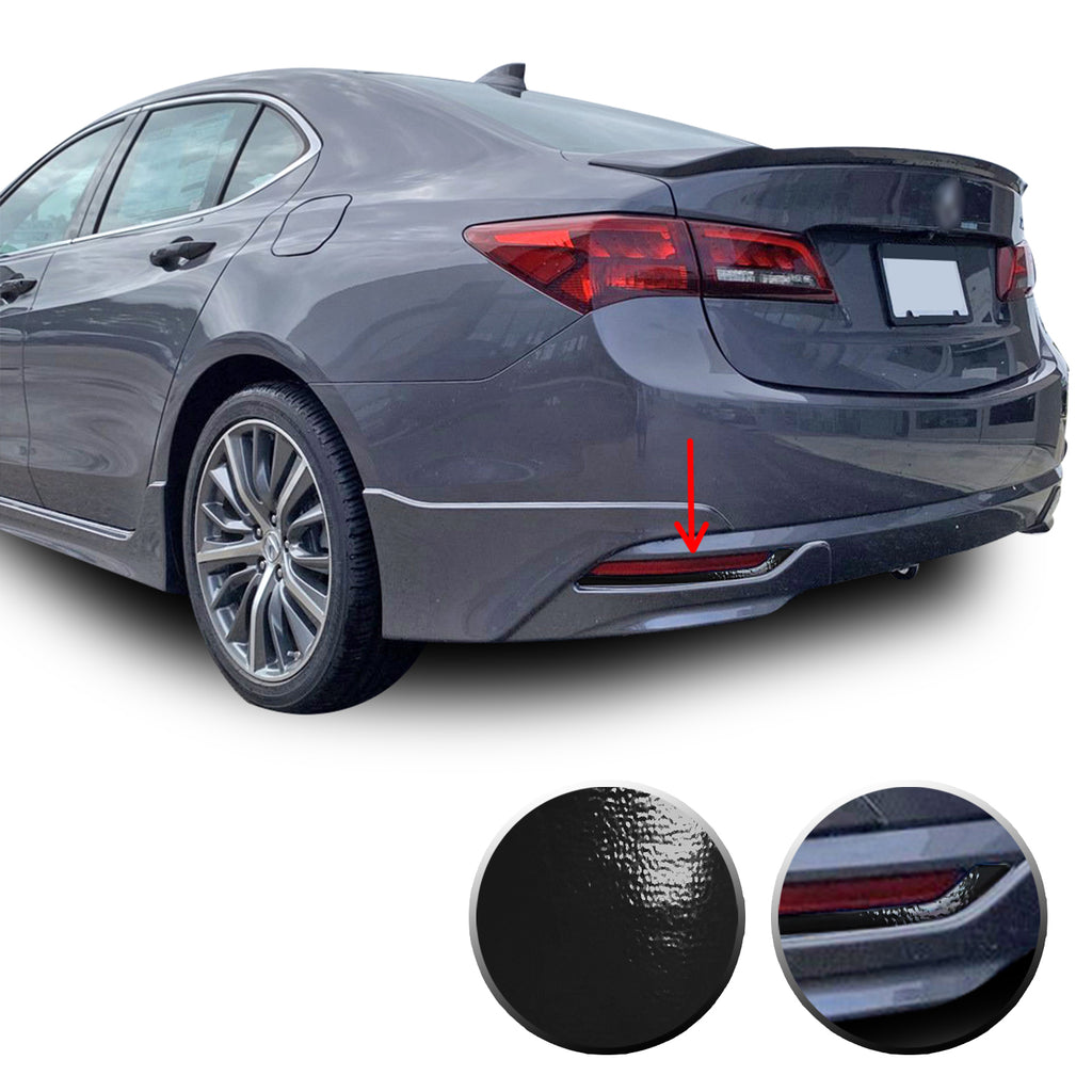 Rear Bumper Trim Chrome Delete Vinyl Wrap Overlay Kit Compatible with Acura TLX 2015 - 2017