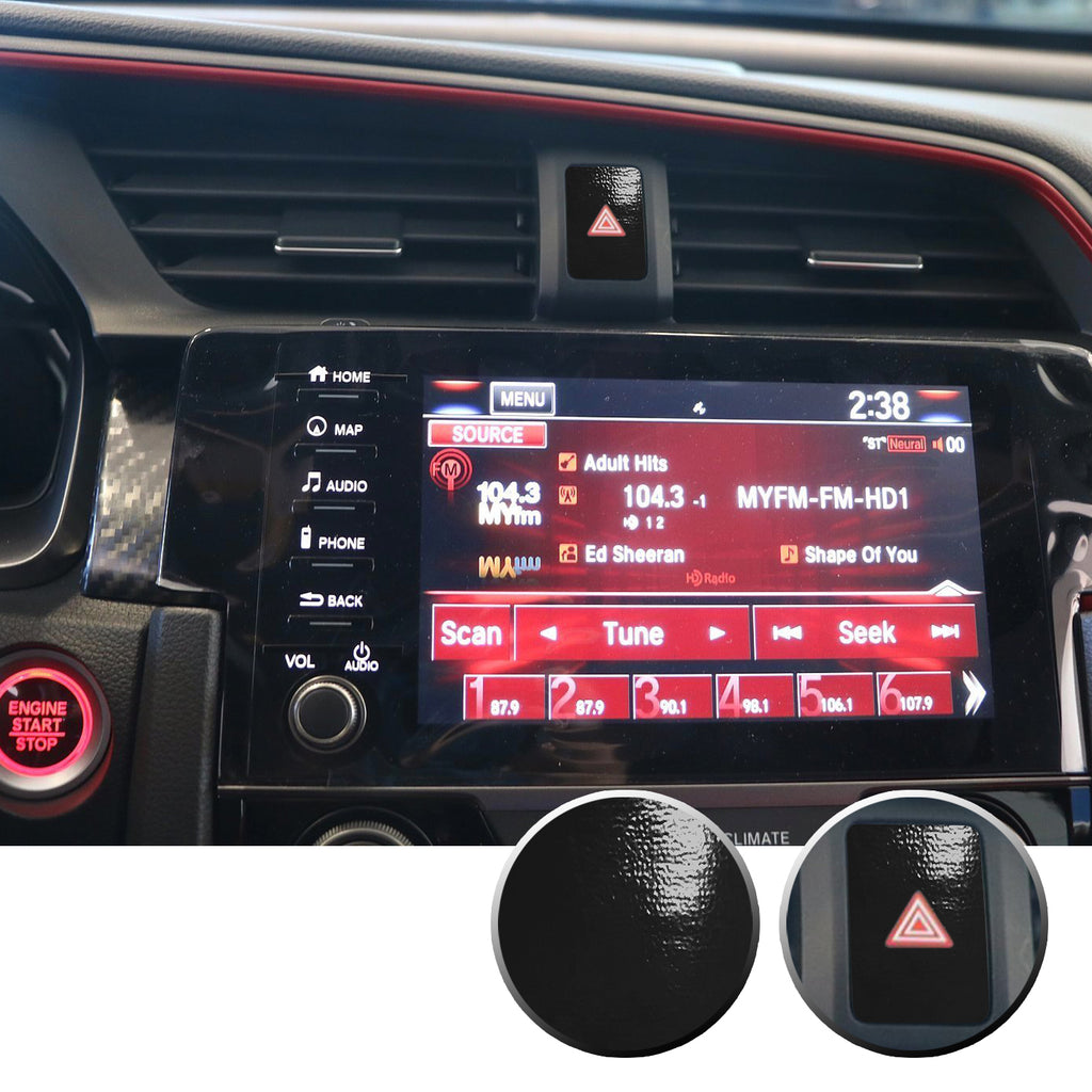 Hazard Warning Lights Button Switch Vinyl Decal Sticker Trim Overlay Compatible with Honda Civic 2016-2020