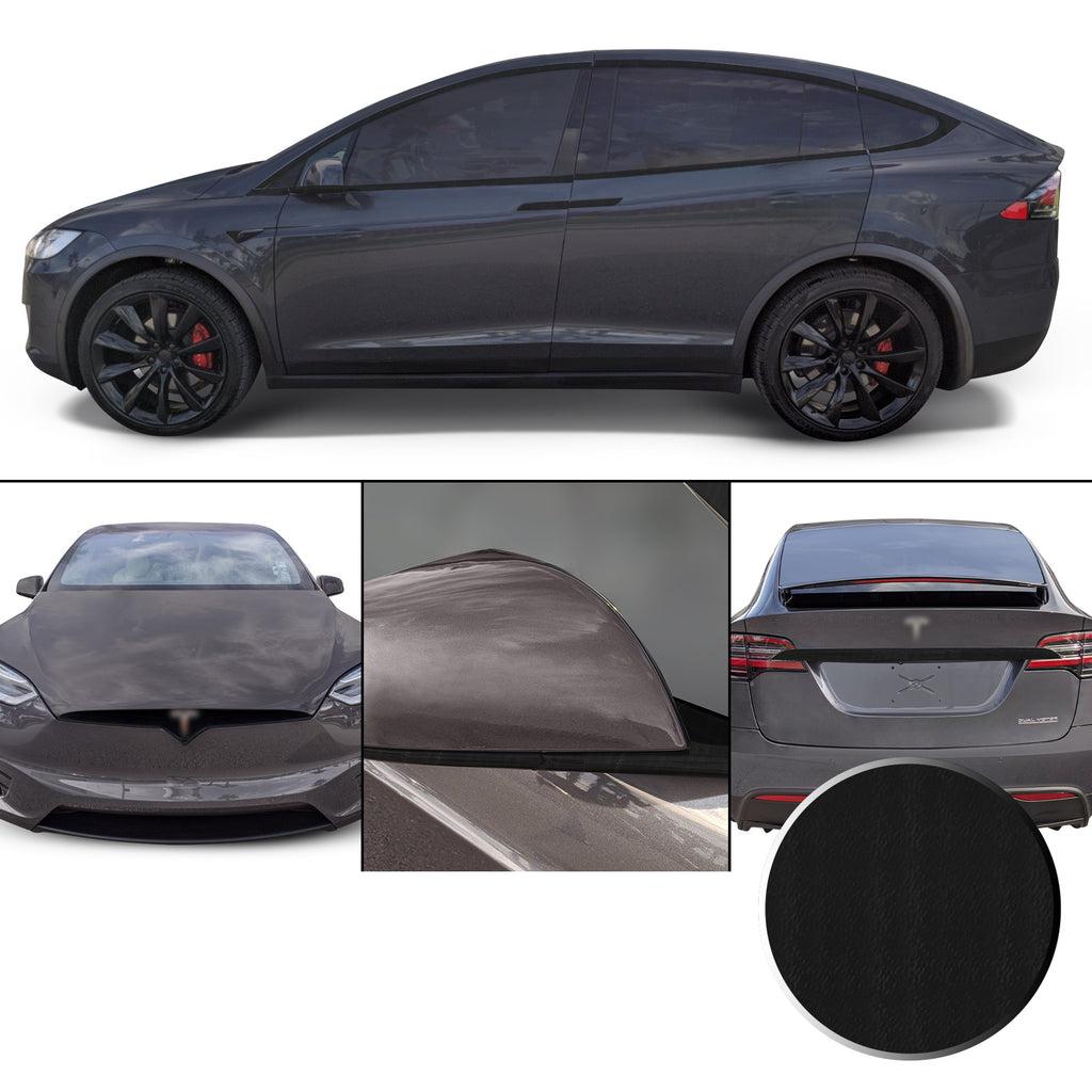 Full Chrome Delete Window Mirrors Font Rear Trim Blackout Precut Vinyl Wrap Overlay Kit Compatible with Tesla Model X 2016-2020