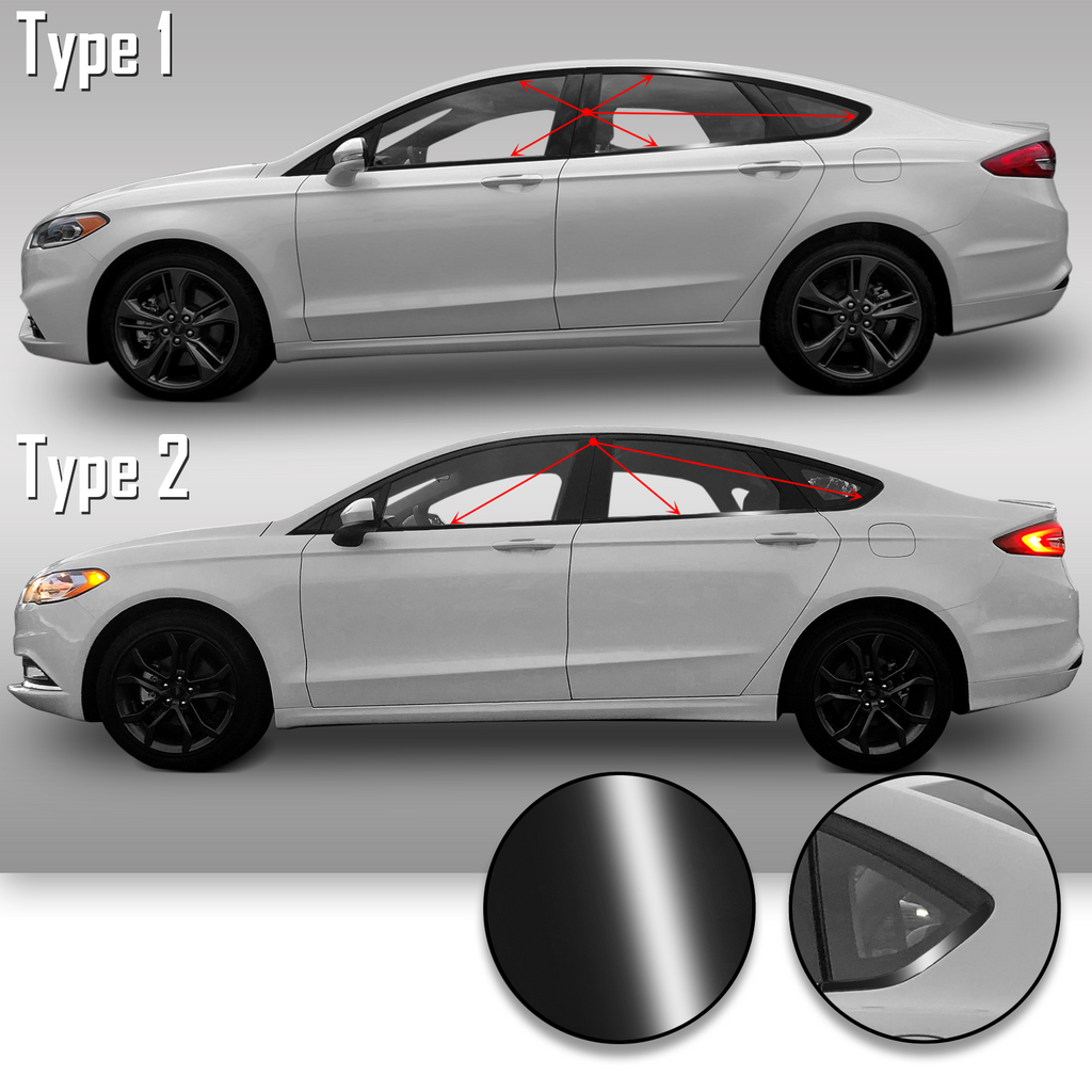 Window Trim Chrome Delete Precut Vinyl Wrap Overlay Kit Compatible with and Fits Fusion 2013-2019