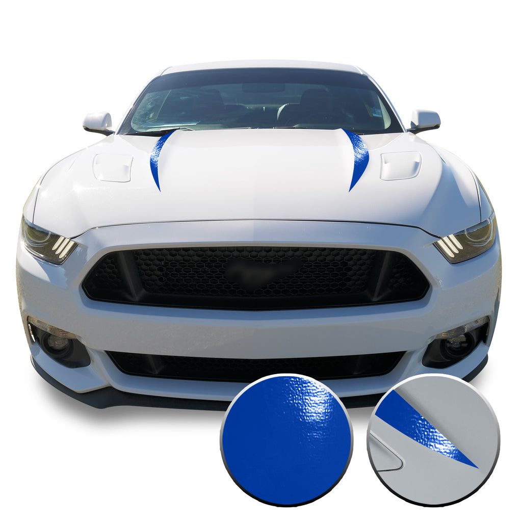 Hood Spears Stripes Vinyl Decal Overlay Wrap Trim Compatible with and Fits Mustang 2015-2017