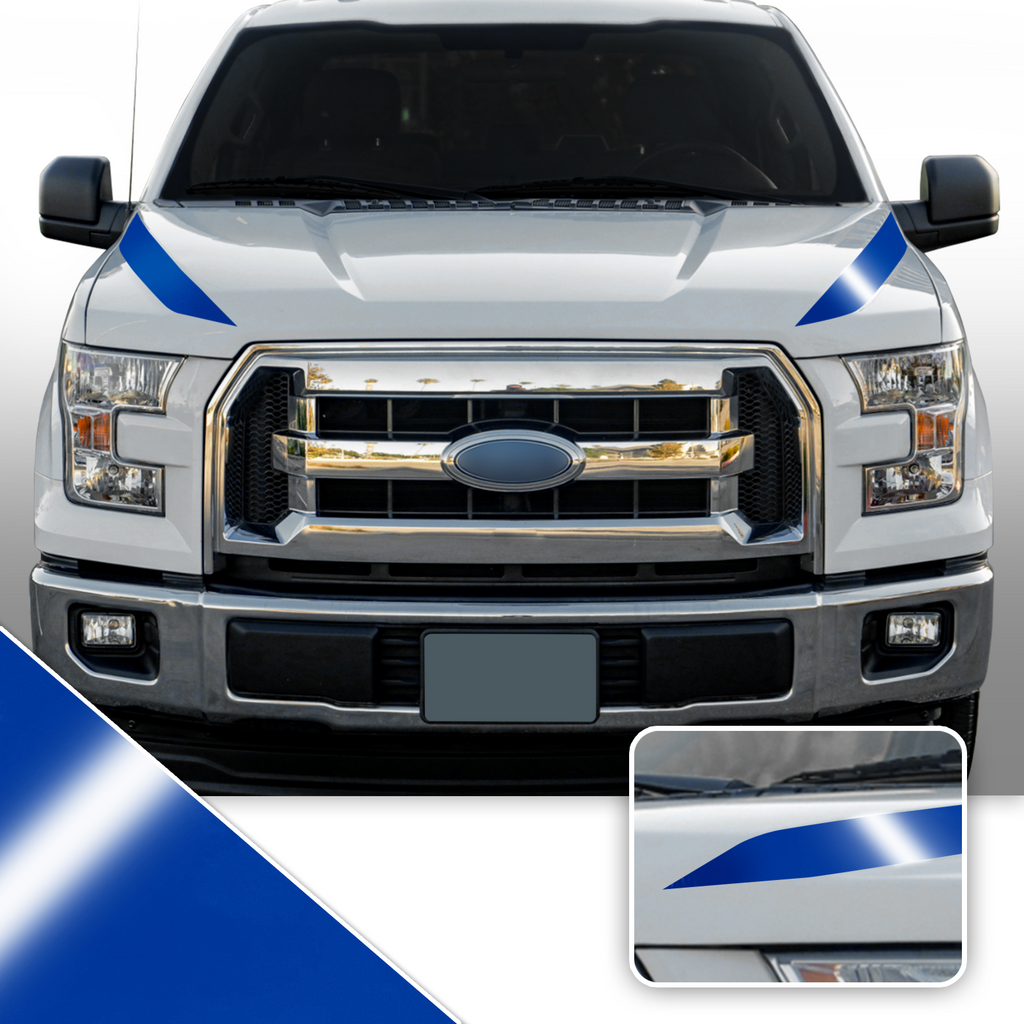 Outer Hood Spears Overlay Decal Trim Compatible with and Fits F150 + Raptor 2015-2020