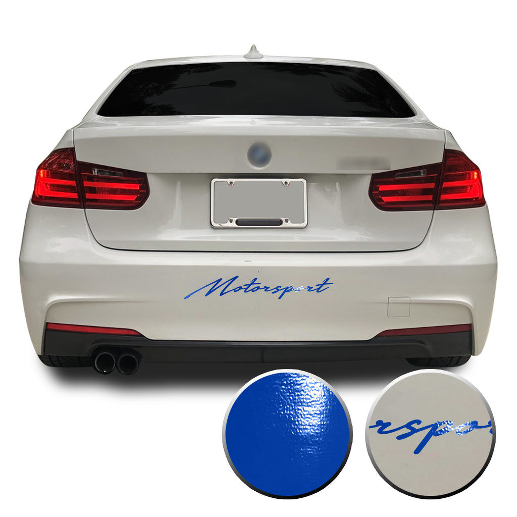 Motorsport Universal Rear Bumper Banner Graphic Overlay Pre Cut Vinyl Decal