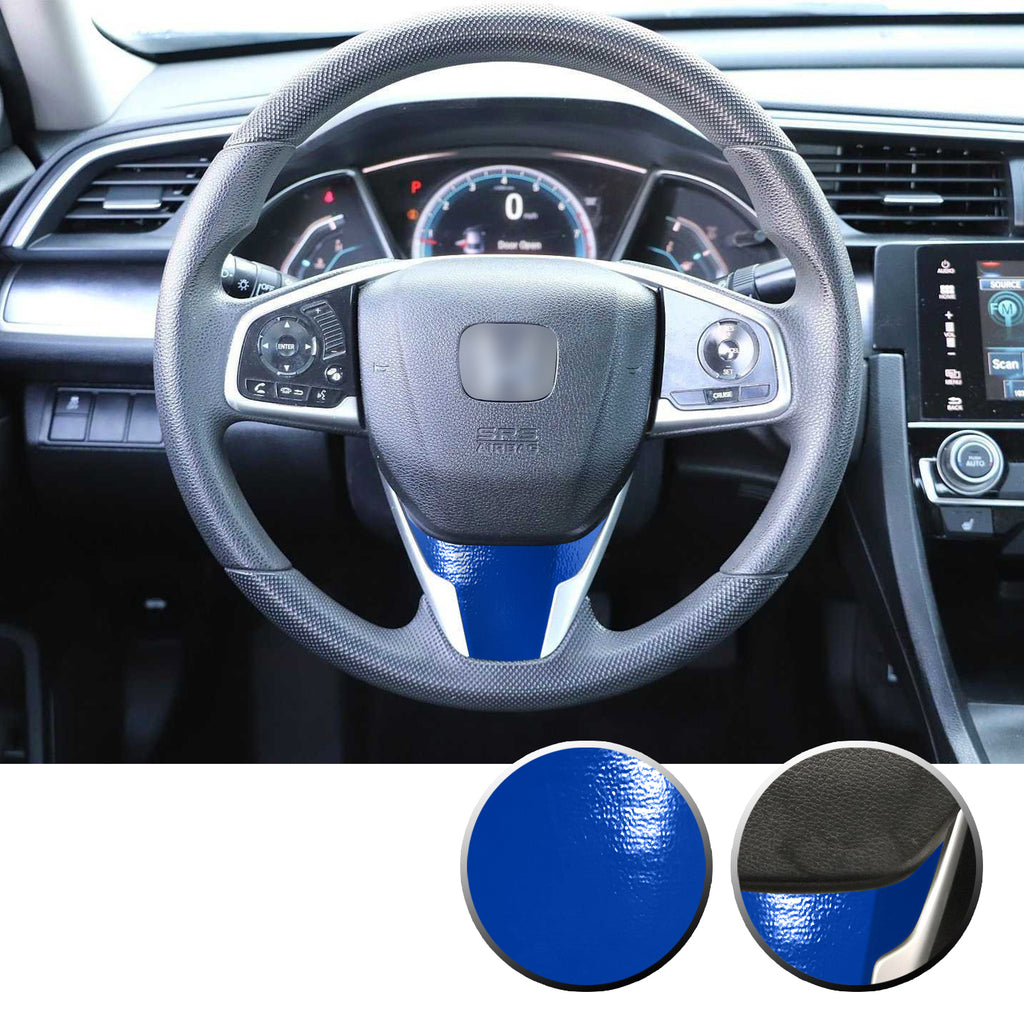 Steering Wheel Bottom Section Trim Vinyl Decal Overlay Accent Compatible with Honda Civic 2016-2020