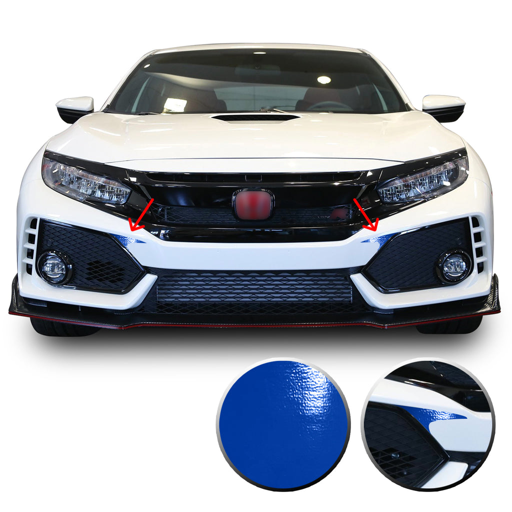 Front Bumper Fangs Accent Vinyl Decal Overlay Wrap Compatible with Honda Civic Sedan Coupe SI Hatchback Type R 2016-2020