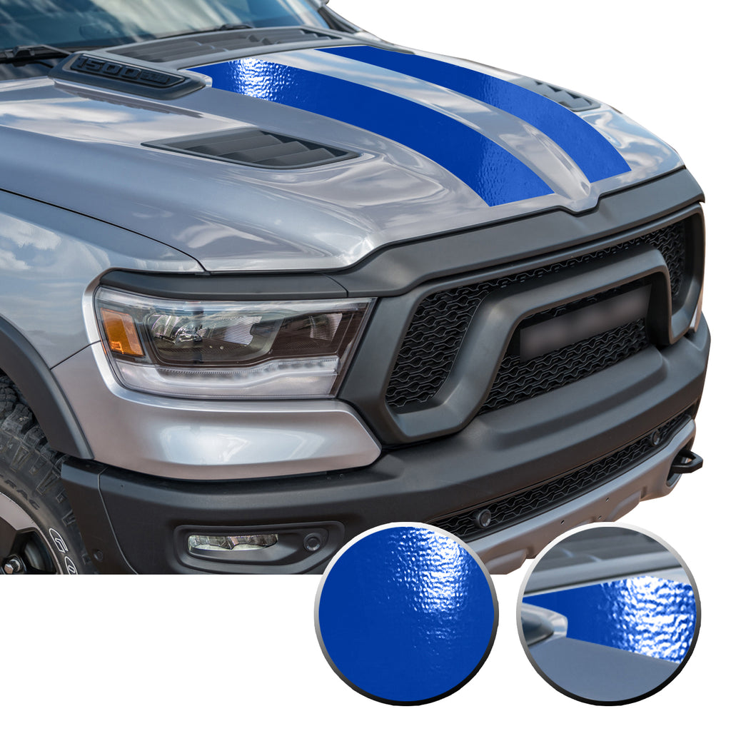 Solid Hood Scoop Decal Accent Overlay Precut Trim Compatible with and Fits Ram 1500 Rebel Crew Cab Quad Cab 2020