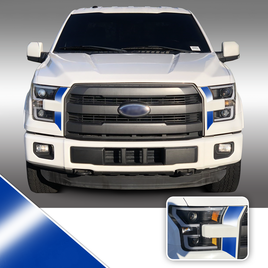 Headlight Front Accents Vinyl Decal Overlay Wrap Trim Compatible with and Fits F-150 2015-2017