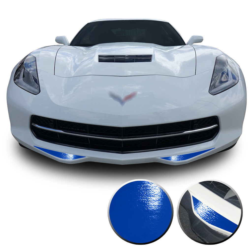 Front Bumper Fangs Accent Vinyl Decal Overlay Wrap Compatible with Corvette C7 2014-2019