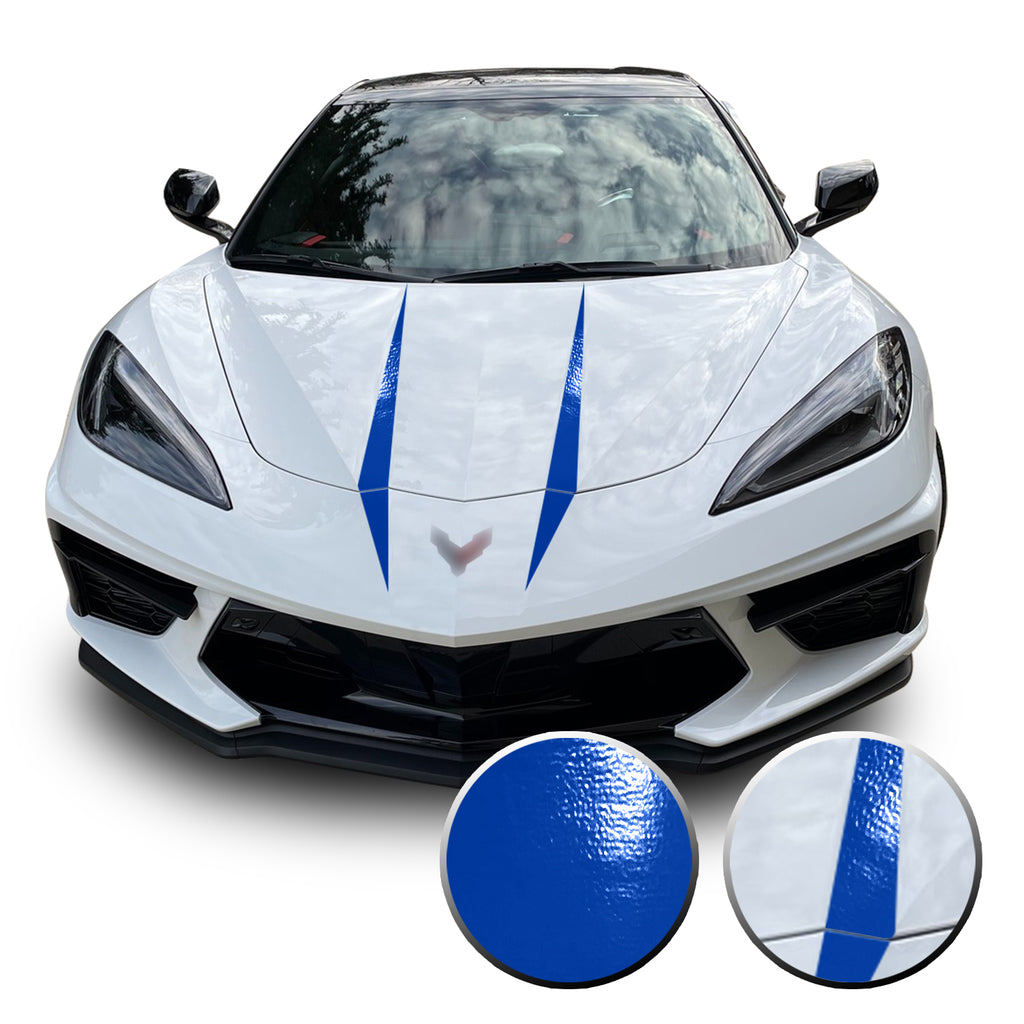 Hood Spears Graphic Overlay Vinyl Decal Compatible with Chevrolet Corvette C8 2020-2021